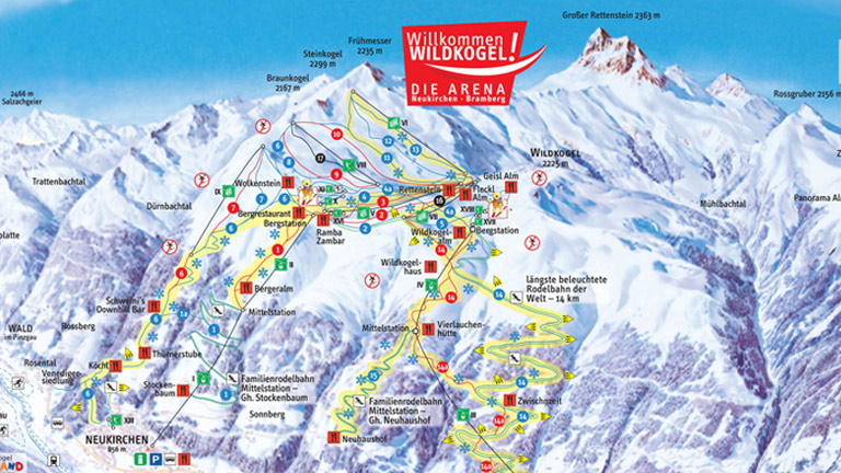 Wildkogel Arena ski map